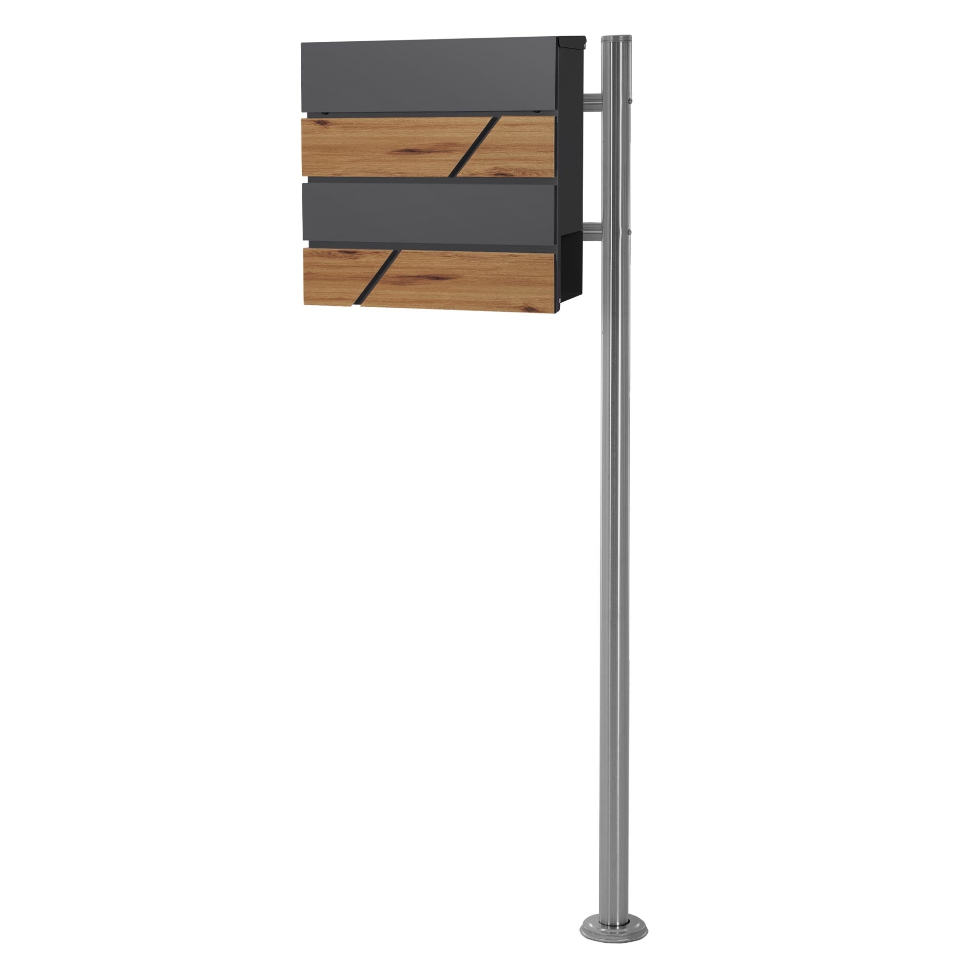ECD Germany Boîte aux Lettres sur Pied Acier Argent 120cm