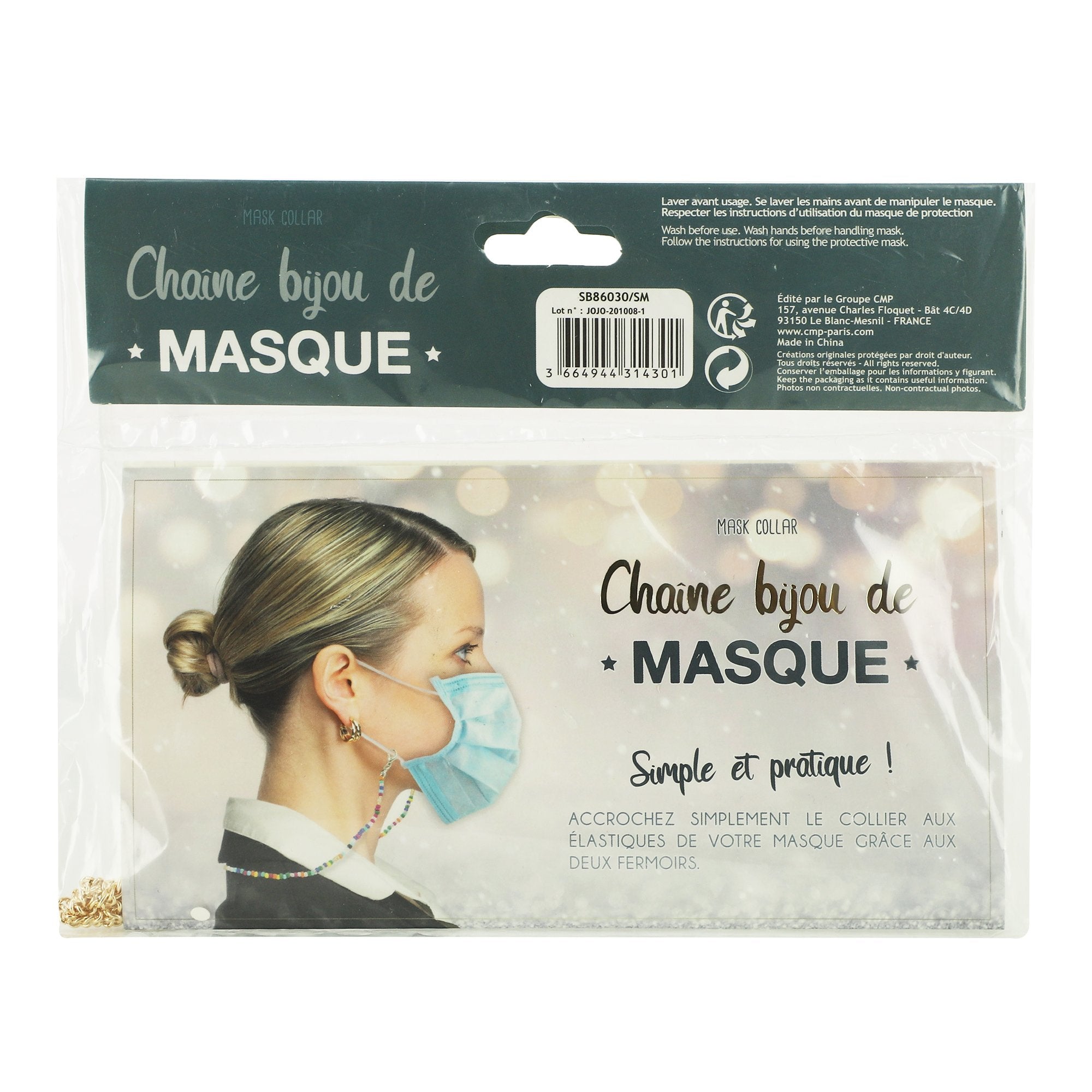Stokomani chaîne de masque tour de cou