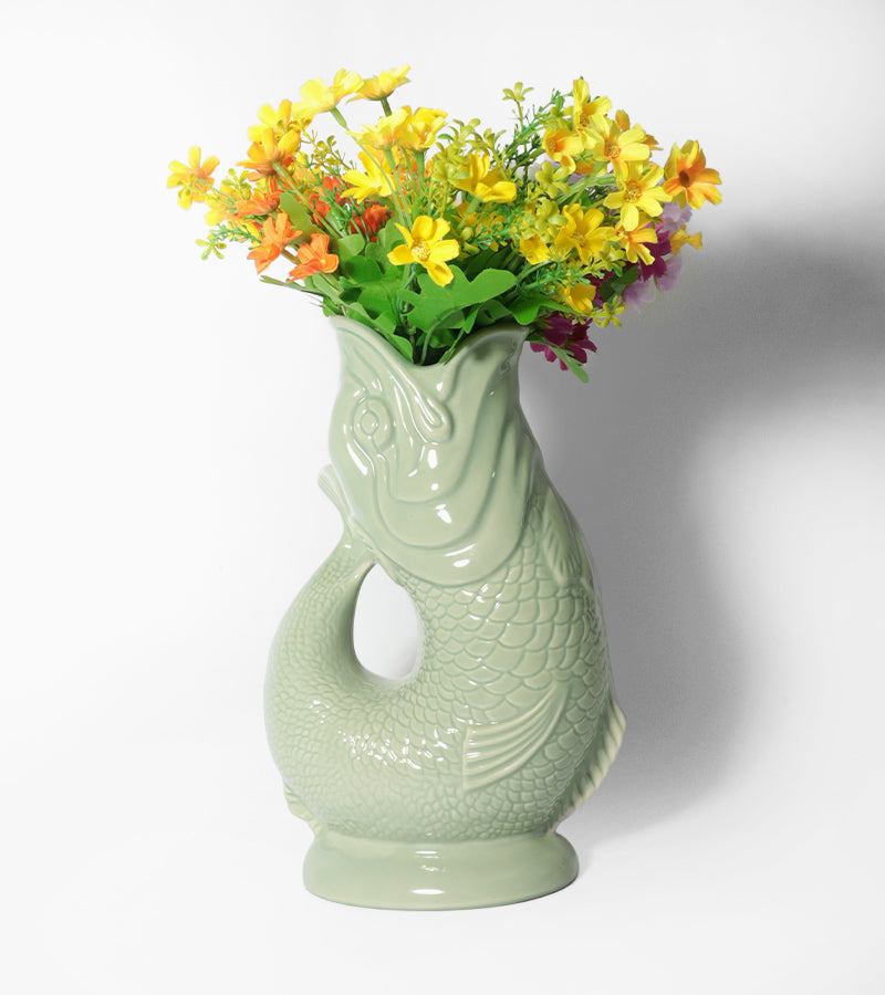 L'avant gardiste Gluggle XL carafe poisson vert sauge