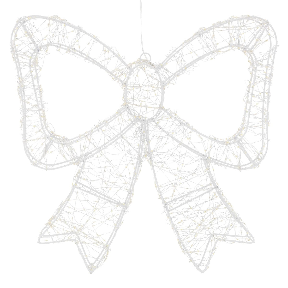ECD Germany nœud LED 46 cm blanc chaud 720 LED avec timer