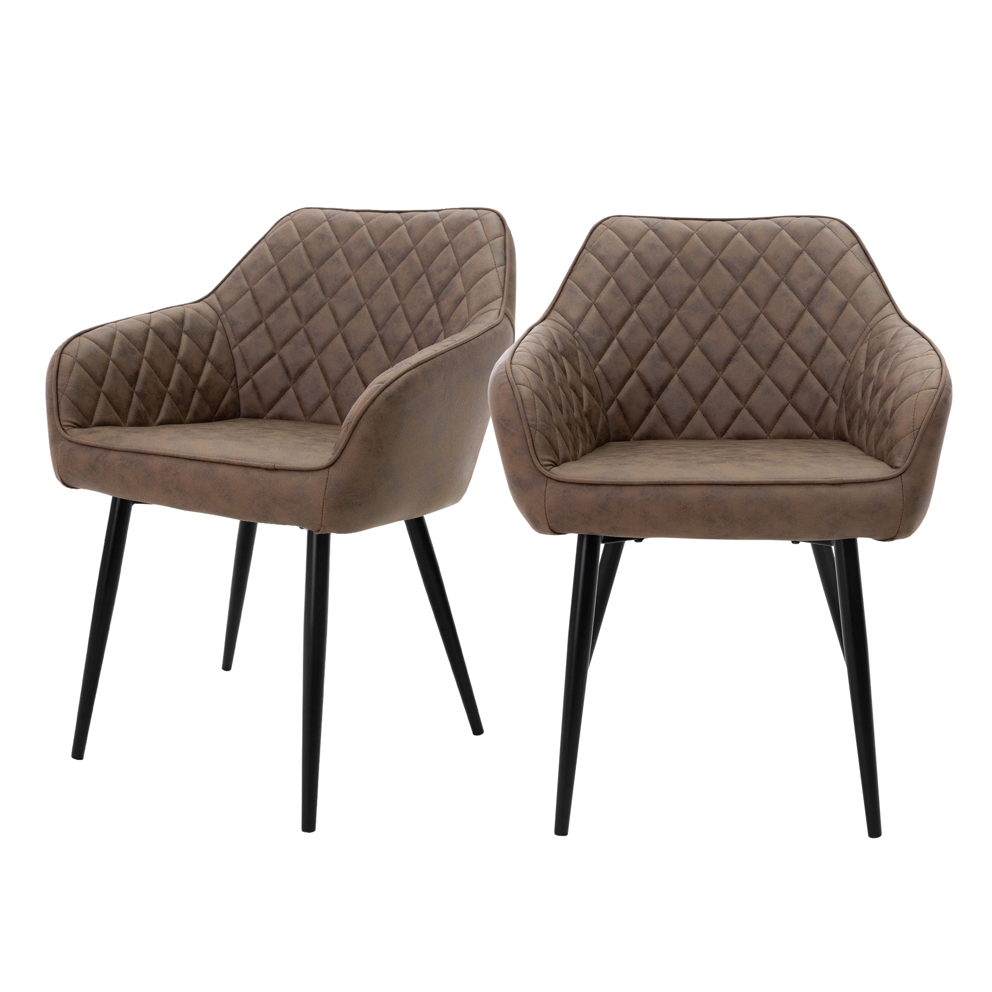 ECD Germany ML-Design chaise salle à manger marron lot de 2
