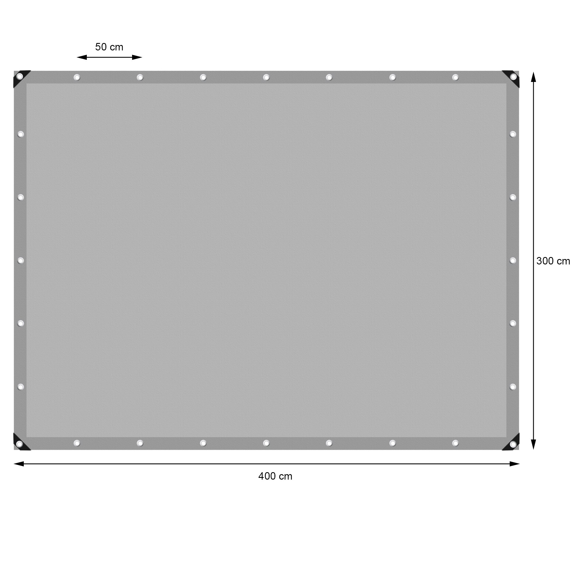 ECD Germany Garten bâche 3x4 m grise 180g avec œillets