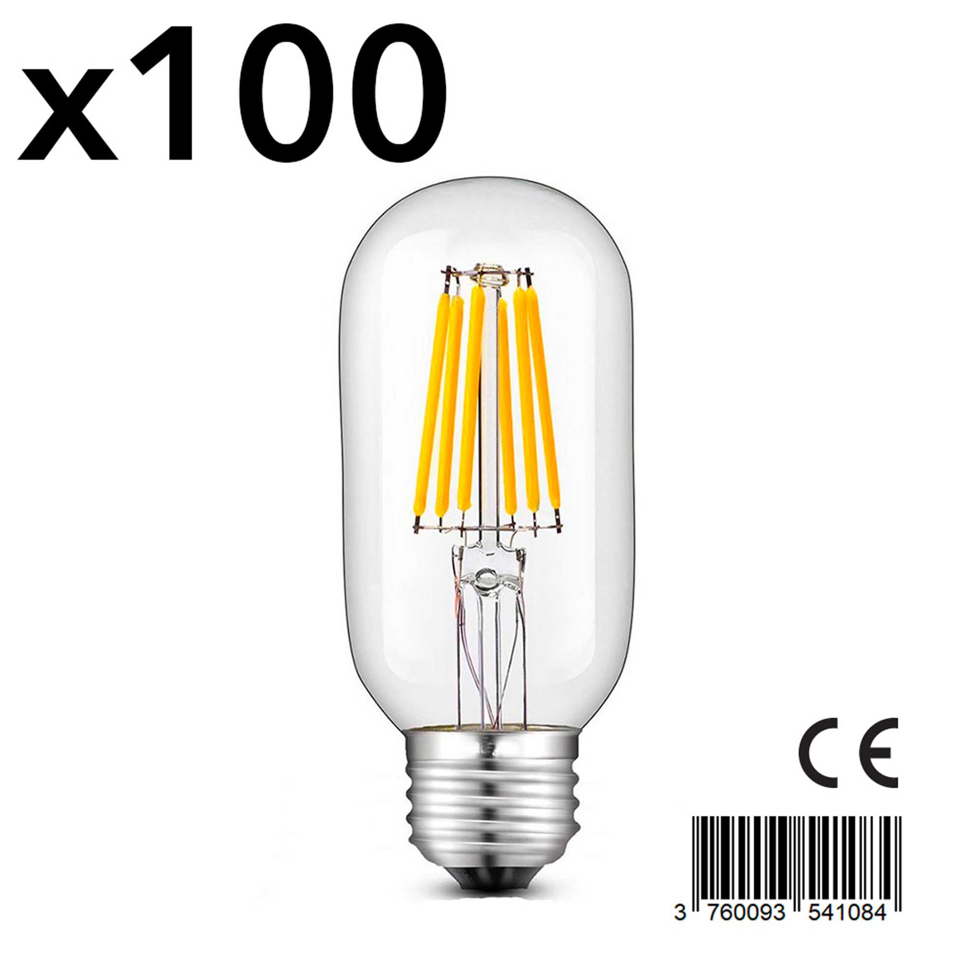Red Deco Sedna lot 100 ampoules LED E27 T45 6W blanc chaud