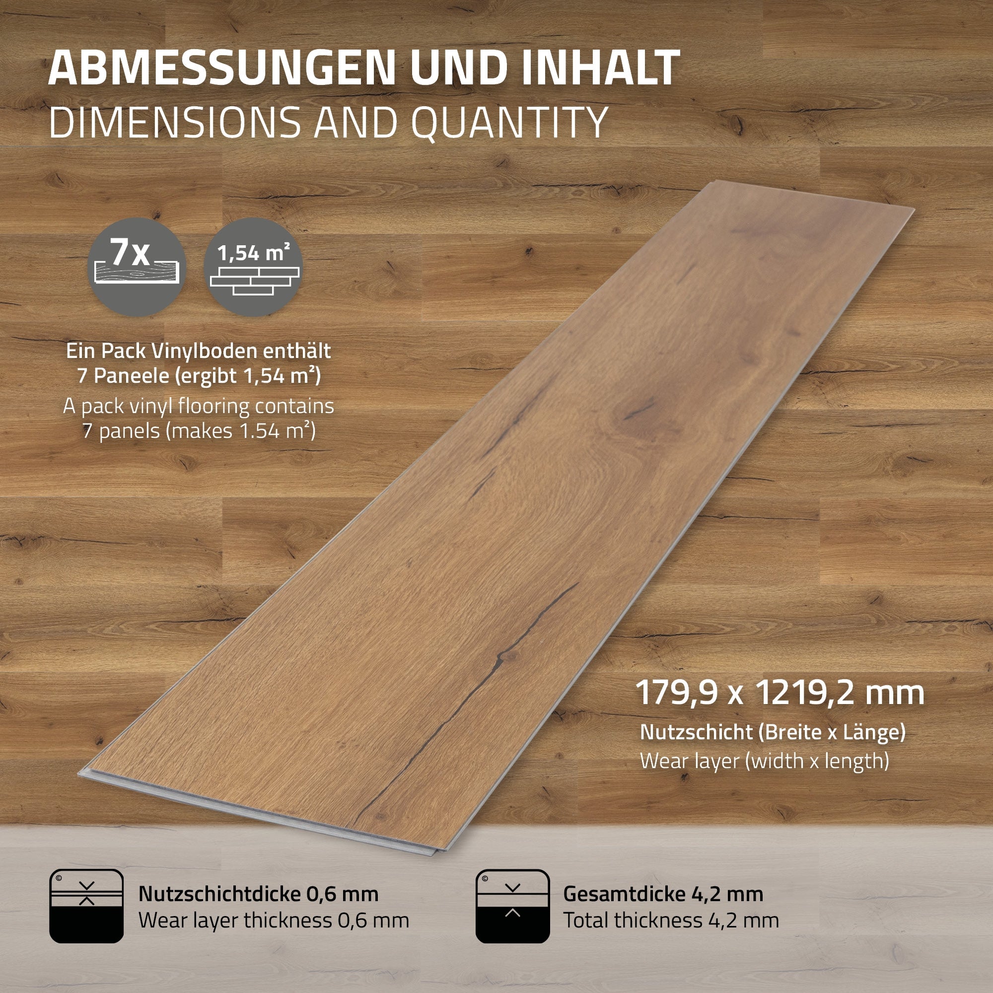 ECD Bauen Sol vinyle à clipser chêne rustique 6,16 m² 28 lames