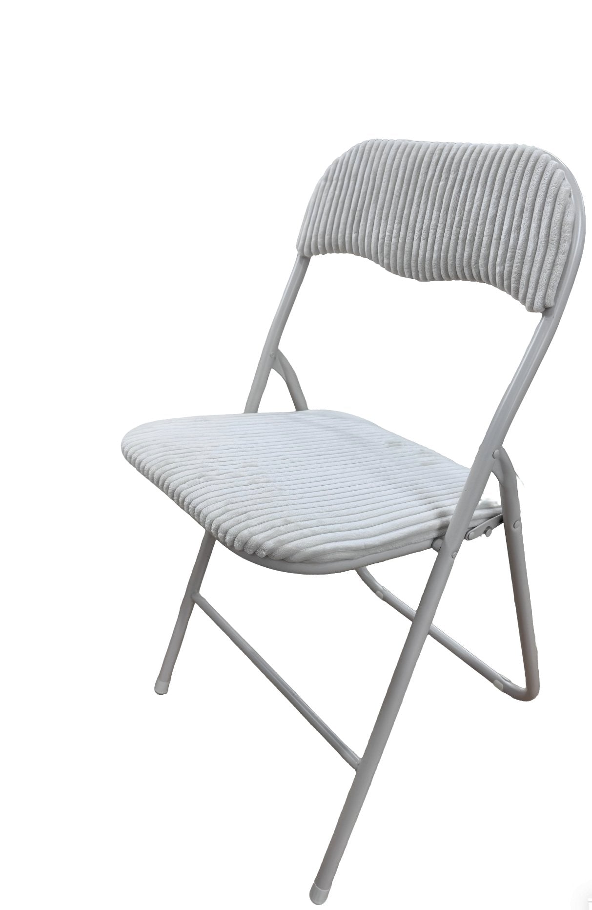 Stokomani Maison chaise pliable velours côtelé gris