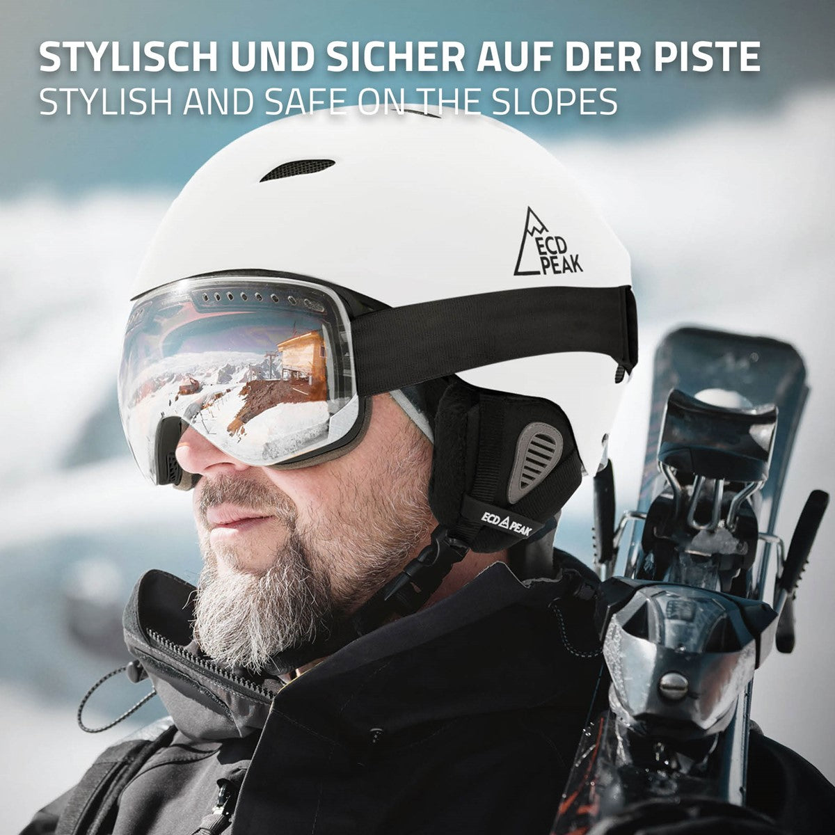 ECD Germany Ski S 51-54 cm casque de ski blanc ventilation