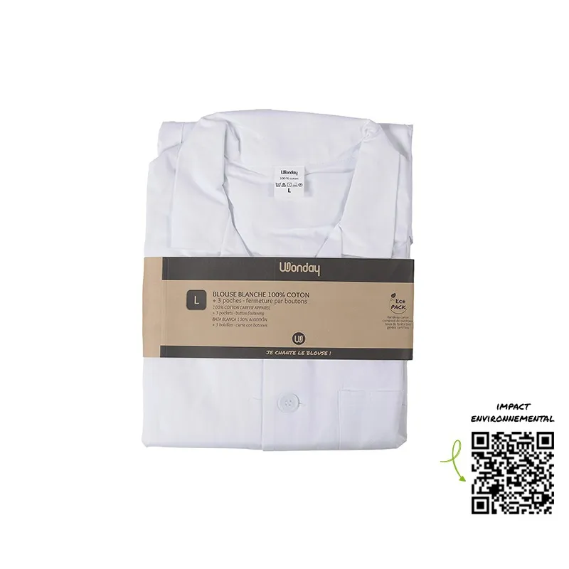 Safe Tool Blouse blanche 190 g/m² L boutons