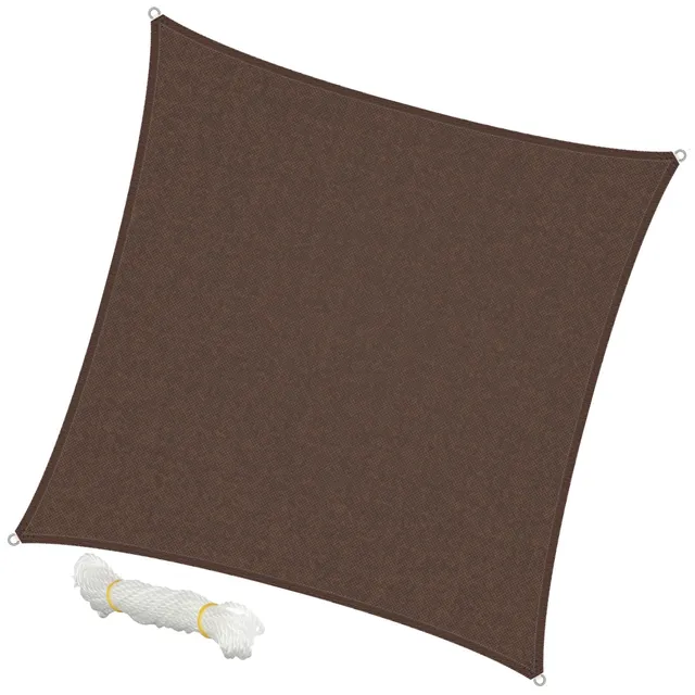 ECD Germany Garten 5x5 voile ombrage marron HDPE