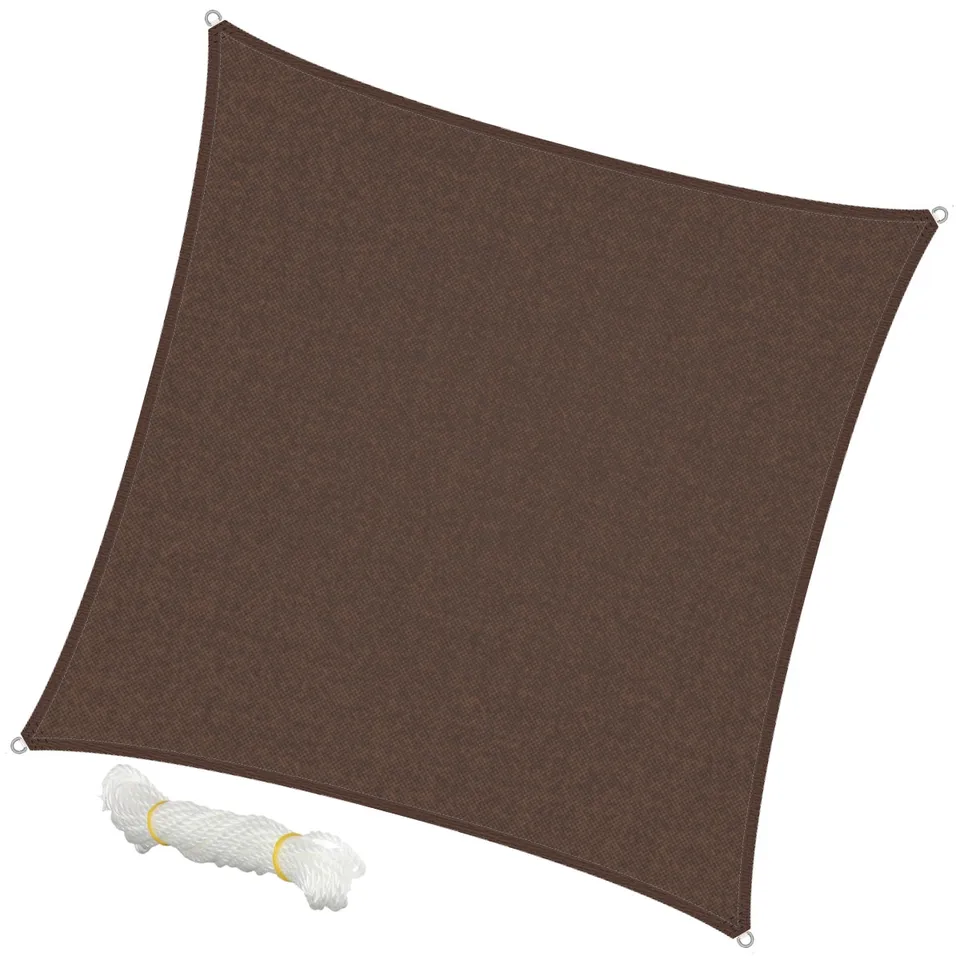 ECD Germany Garten 5x5 voile ombrage marron HDPE