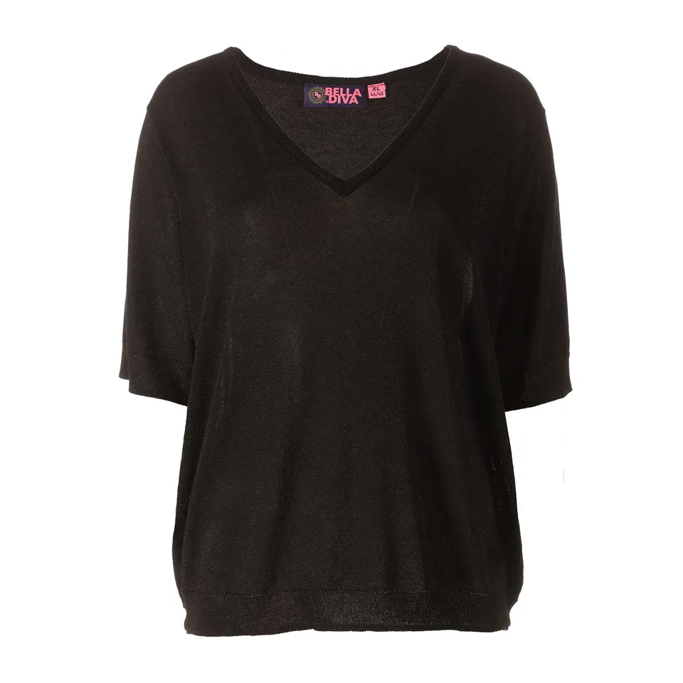 Stokomani Mode pull maille noir manche courte XL