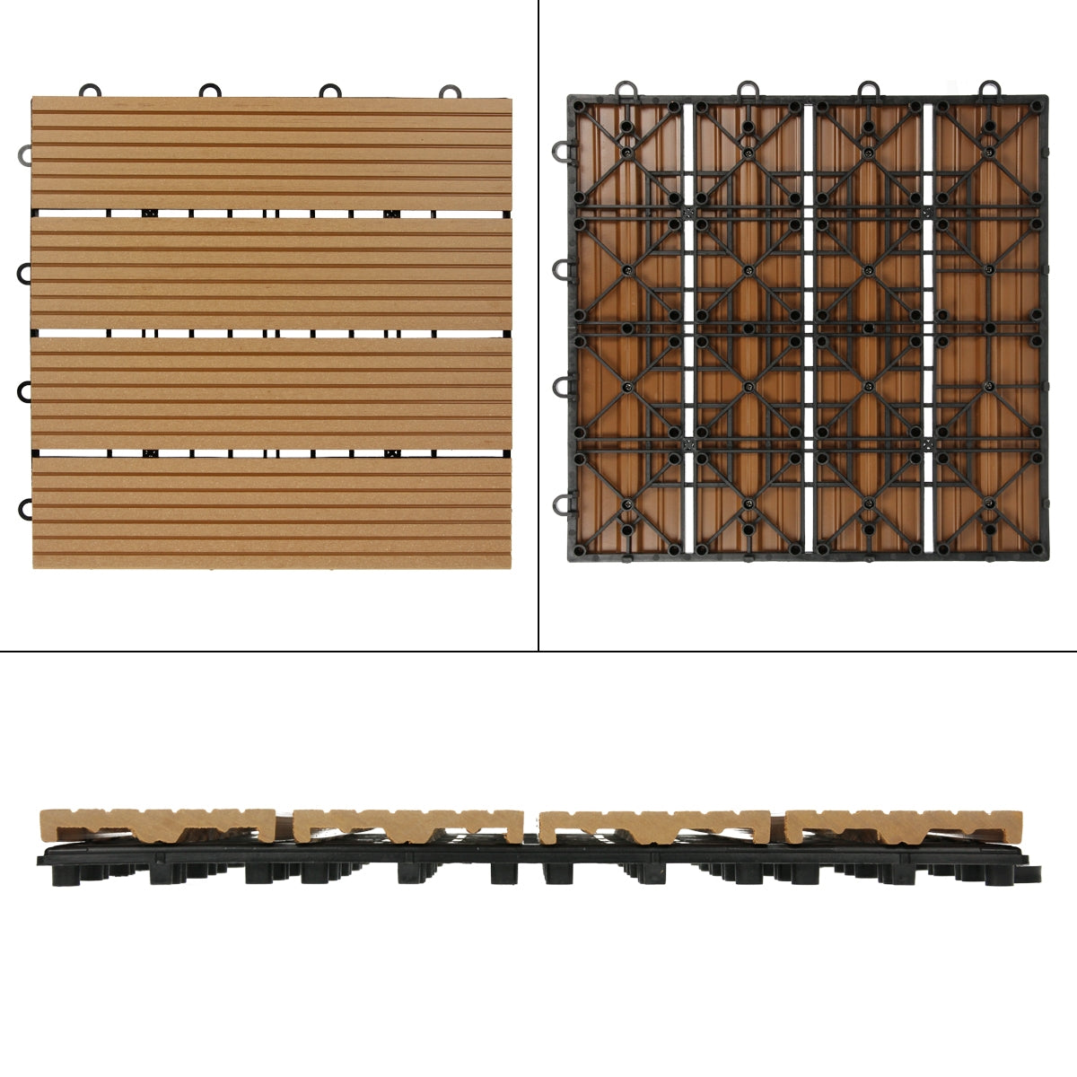 ECD Germany dalle terrasse WPC teck 30x30 cm lot 11 soit 1 m²