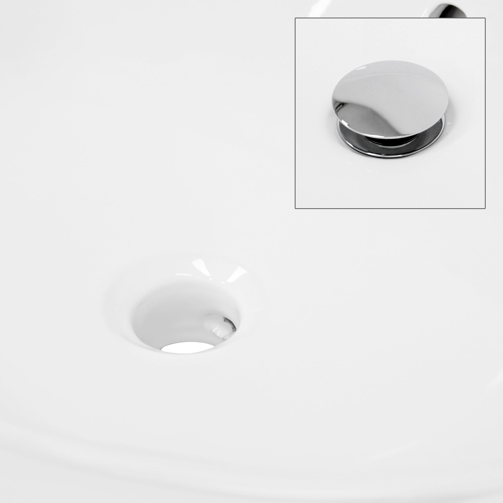 ECD Germany Sanitär lavabo céramique blanc 49 cm avec bonde argent