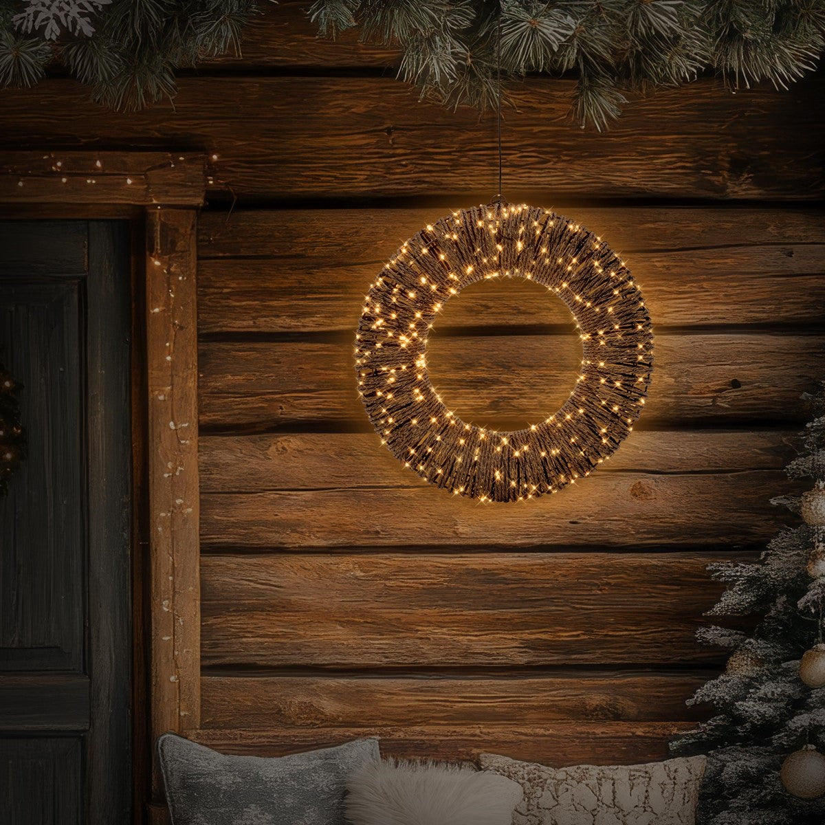 ECD Germany couronne Noël LED 38 cm blanc chaud 400 LED