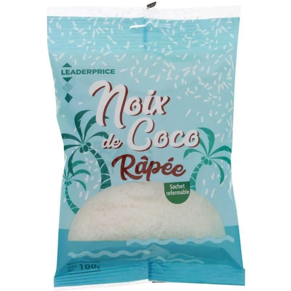 Leader Price noix de coco râpée lot 12 x 100g dessert