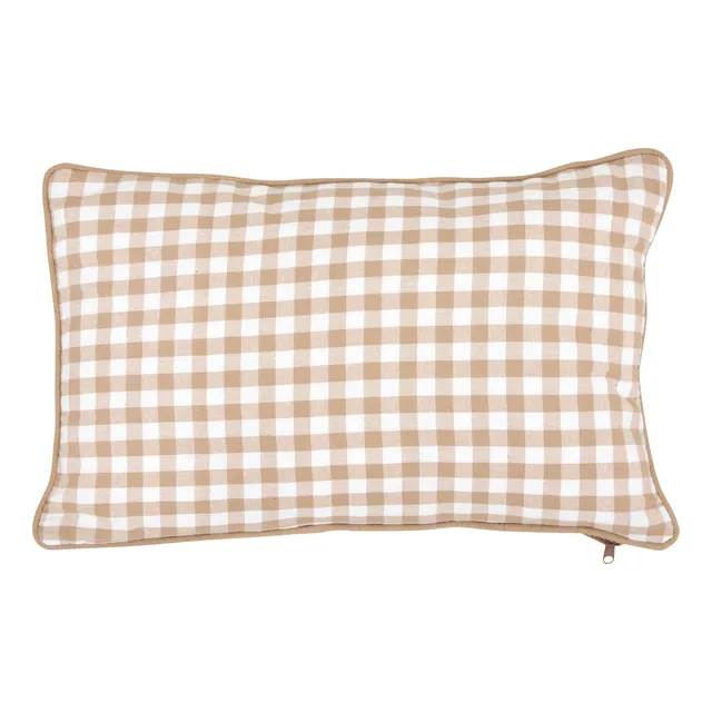 Stokomani Maison Groove coussin vichy lin 30x50 cm housse coton