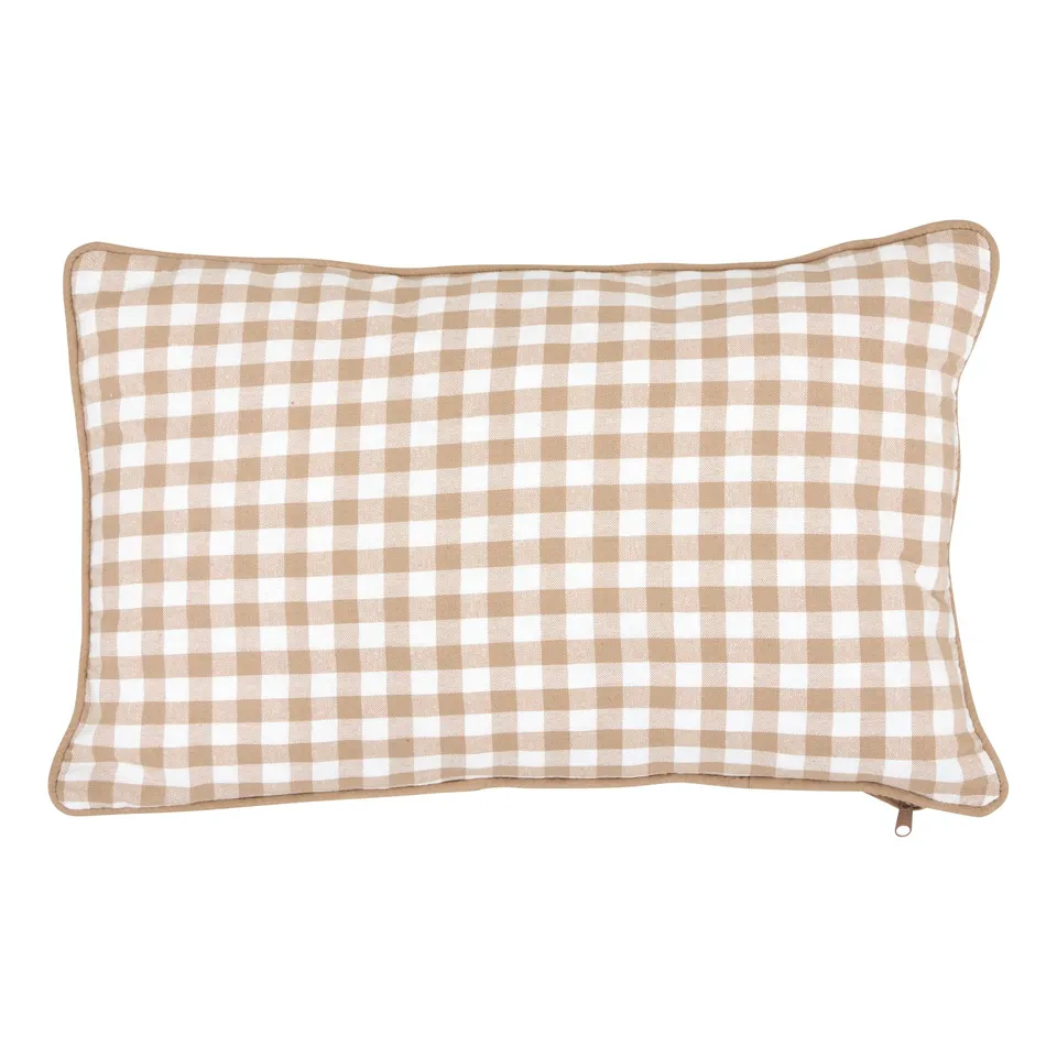 Stokomani Maison Groove coussin vichy lin 30x50 cm housse coton