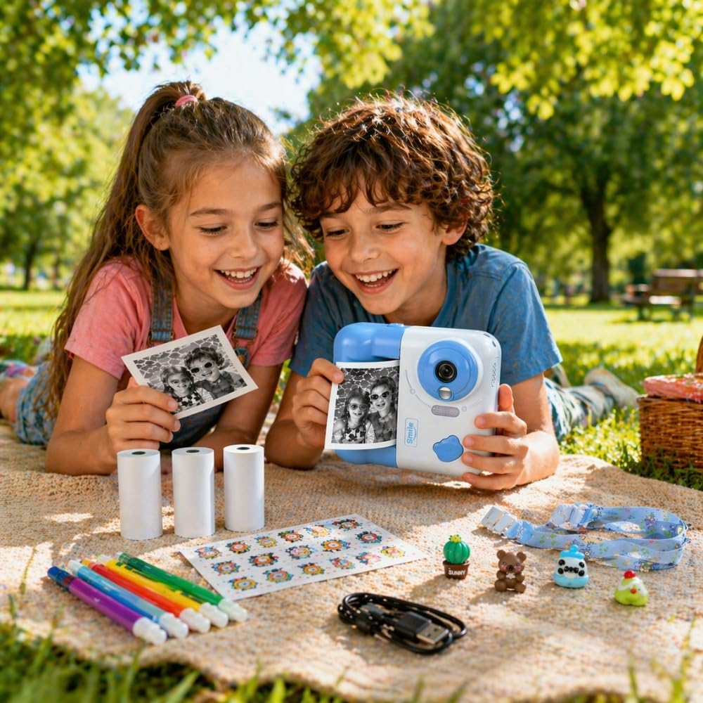 Shop-Story Appareil Photo Enfant Bleu 48MP Impression