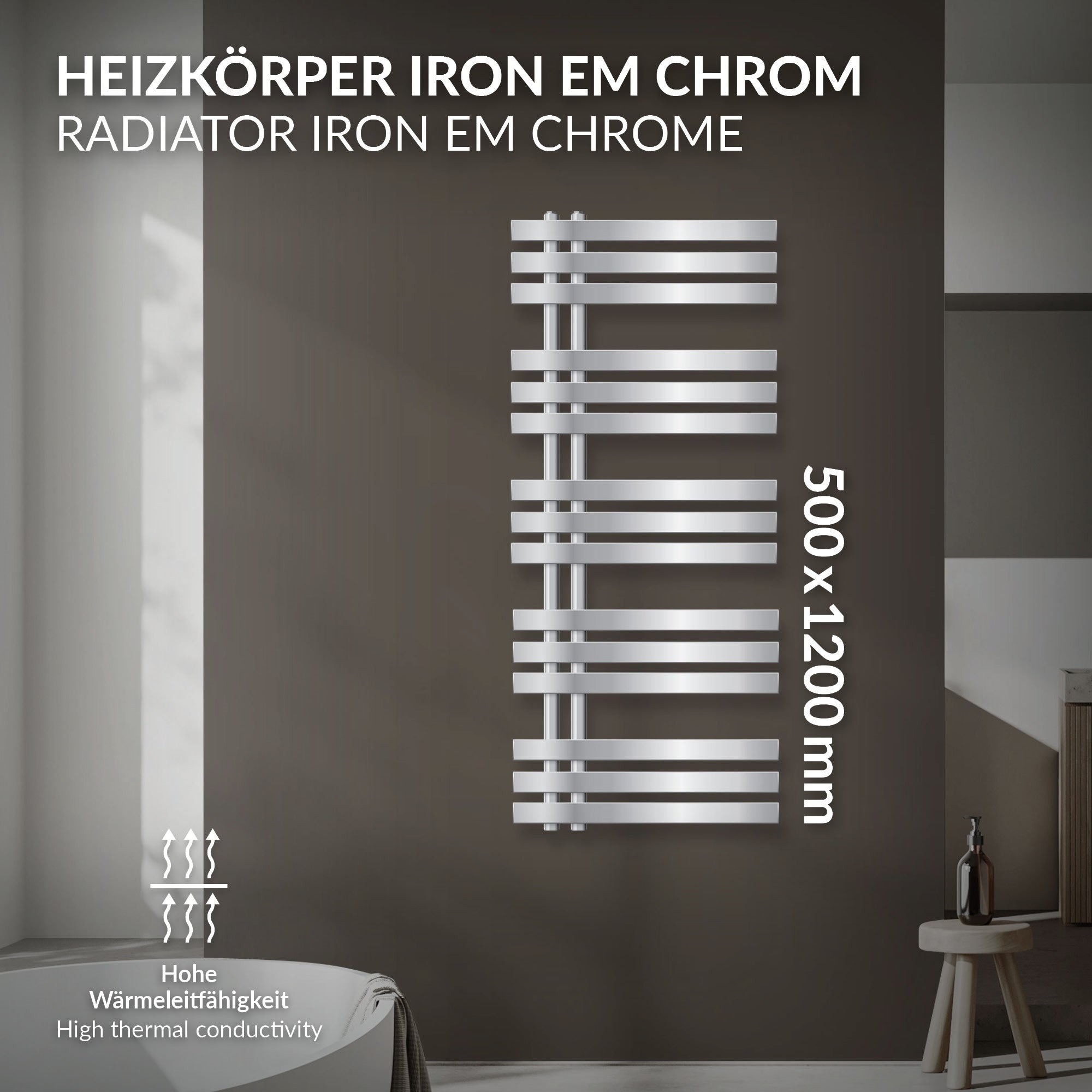 LuxeBath Iron EM sèche-serviettes 500x1200 mm chromé