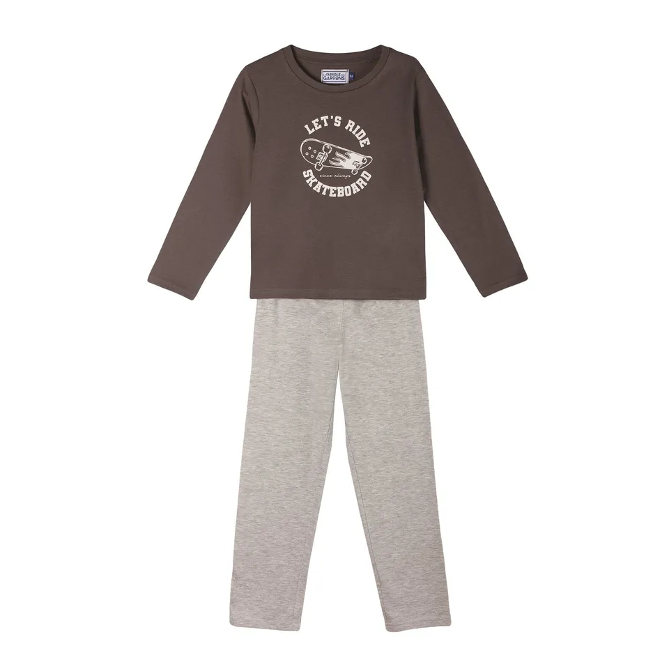 Stokomani Mode Pyjama jersey gris enfant 10A coton nuit
