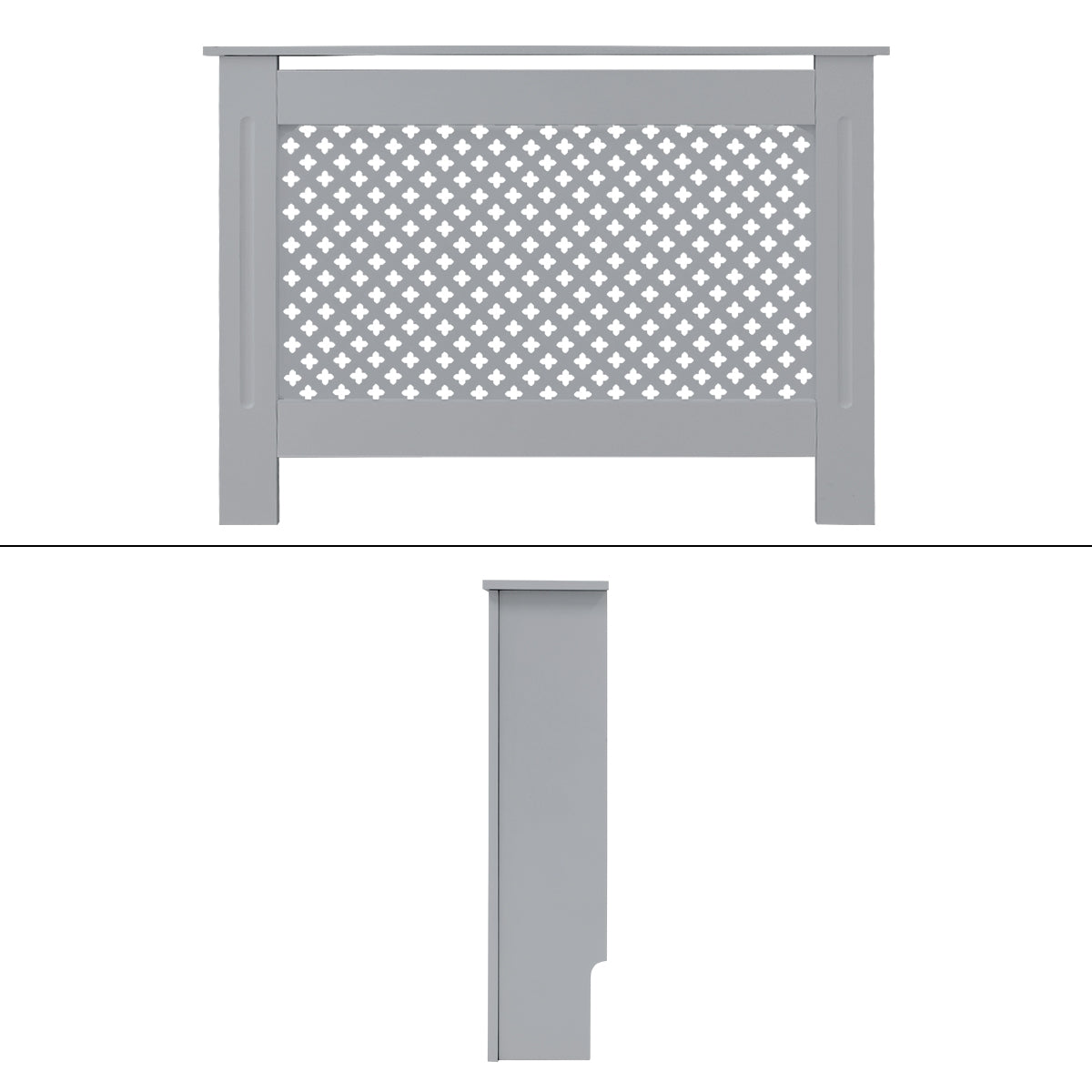 ECD Germany cache-radiateur MDF gris losange 112x19x82 cm