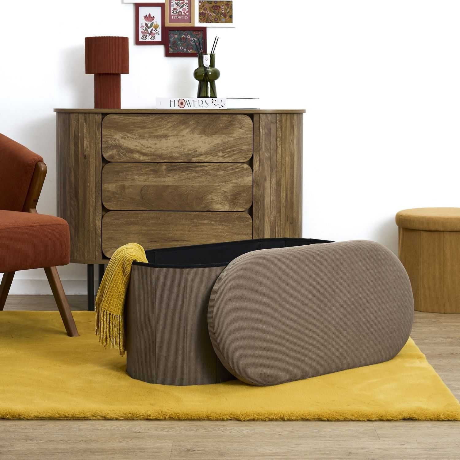 Home Deco Factory Jules coffre-banc pliable taupe