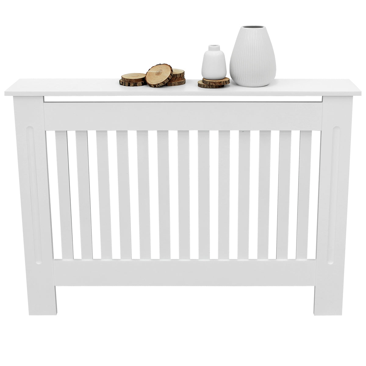 ECD Germany cache radiateur 112x19x82 cm blanc MDF