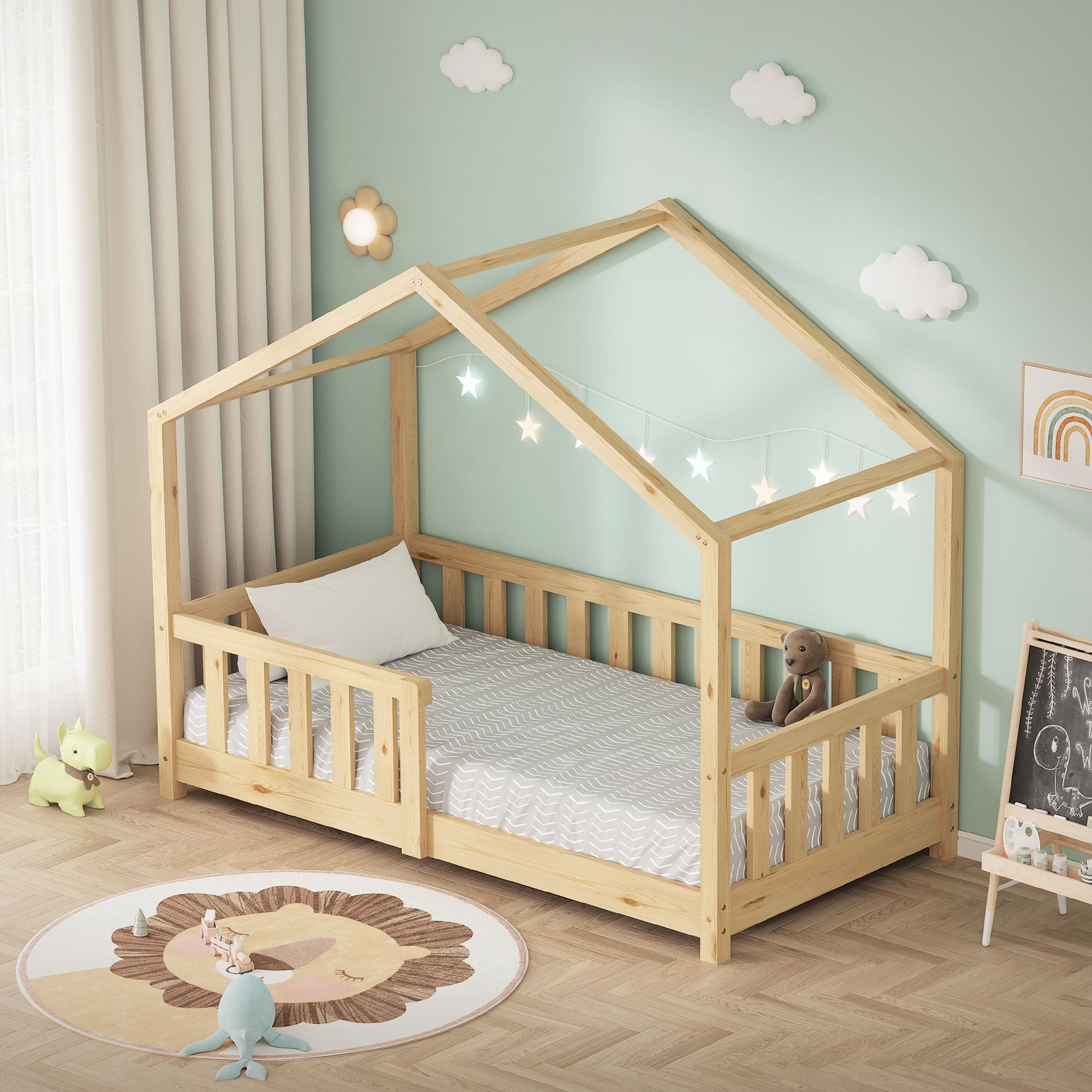 ML-Design lit cabane enfant pin 70x140 nature B-Ware