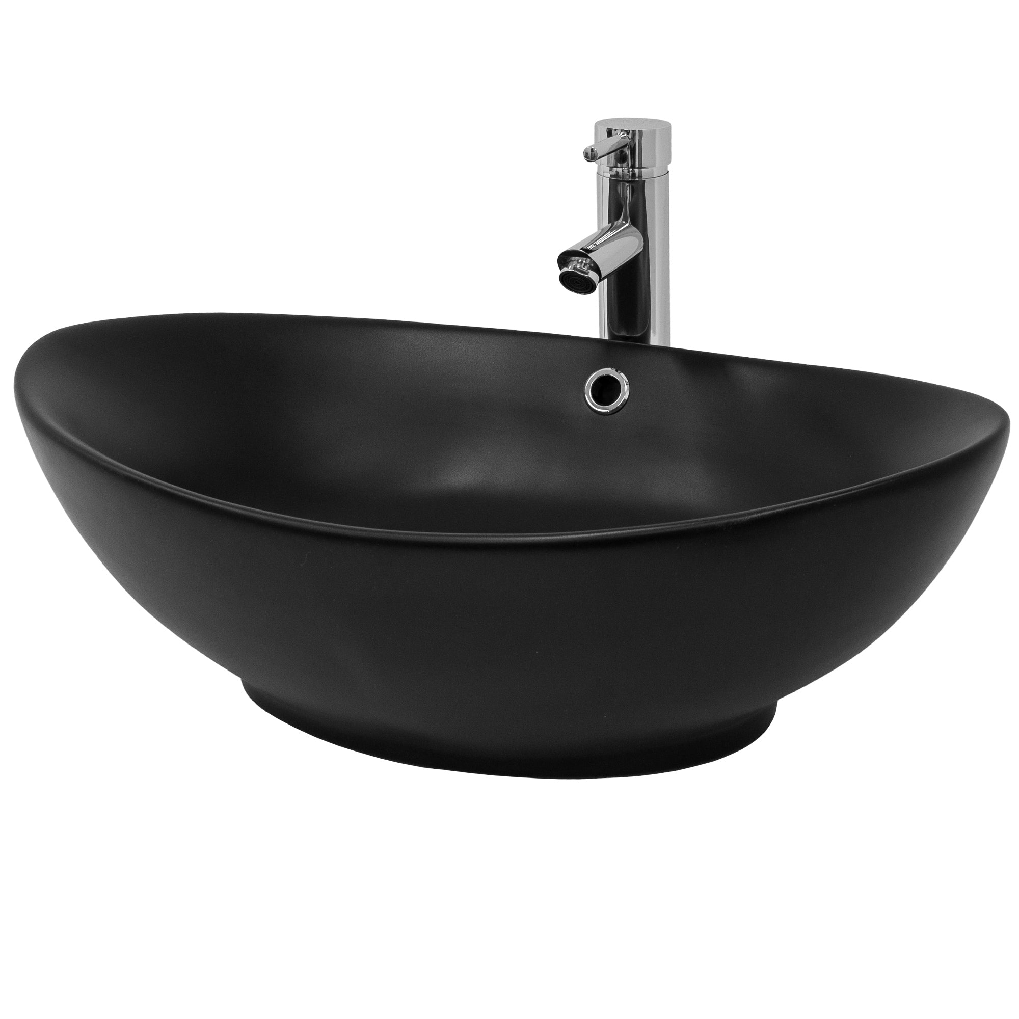 ECD Germany Sanitär vasque ovale 59 cm noire céramique