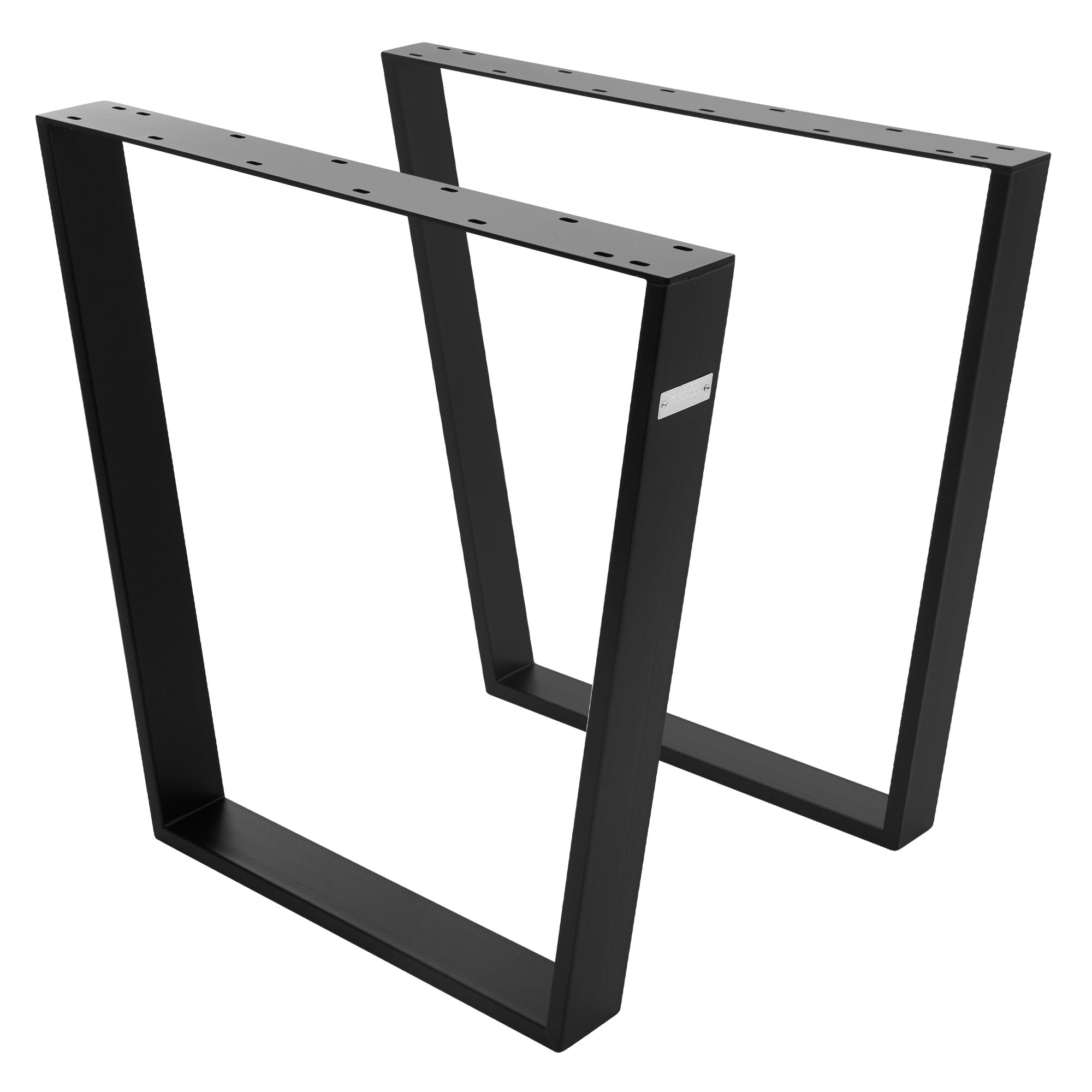 ECD Germany Möbel pieds de table acier noir V lot 2 75x72 cm