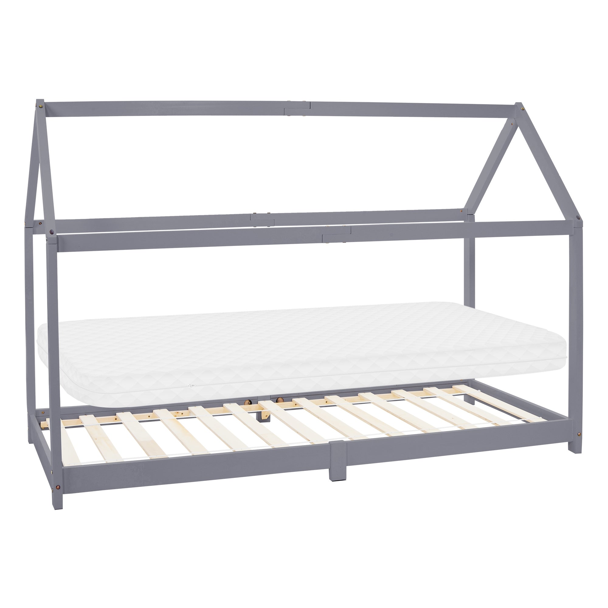 ECD Germany lit cabane enfant pin blanc 90x200 sans matelas