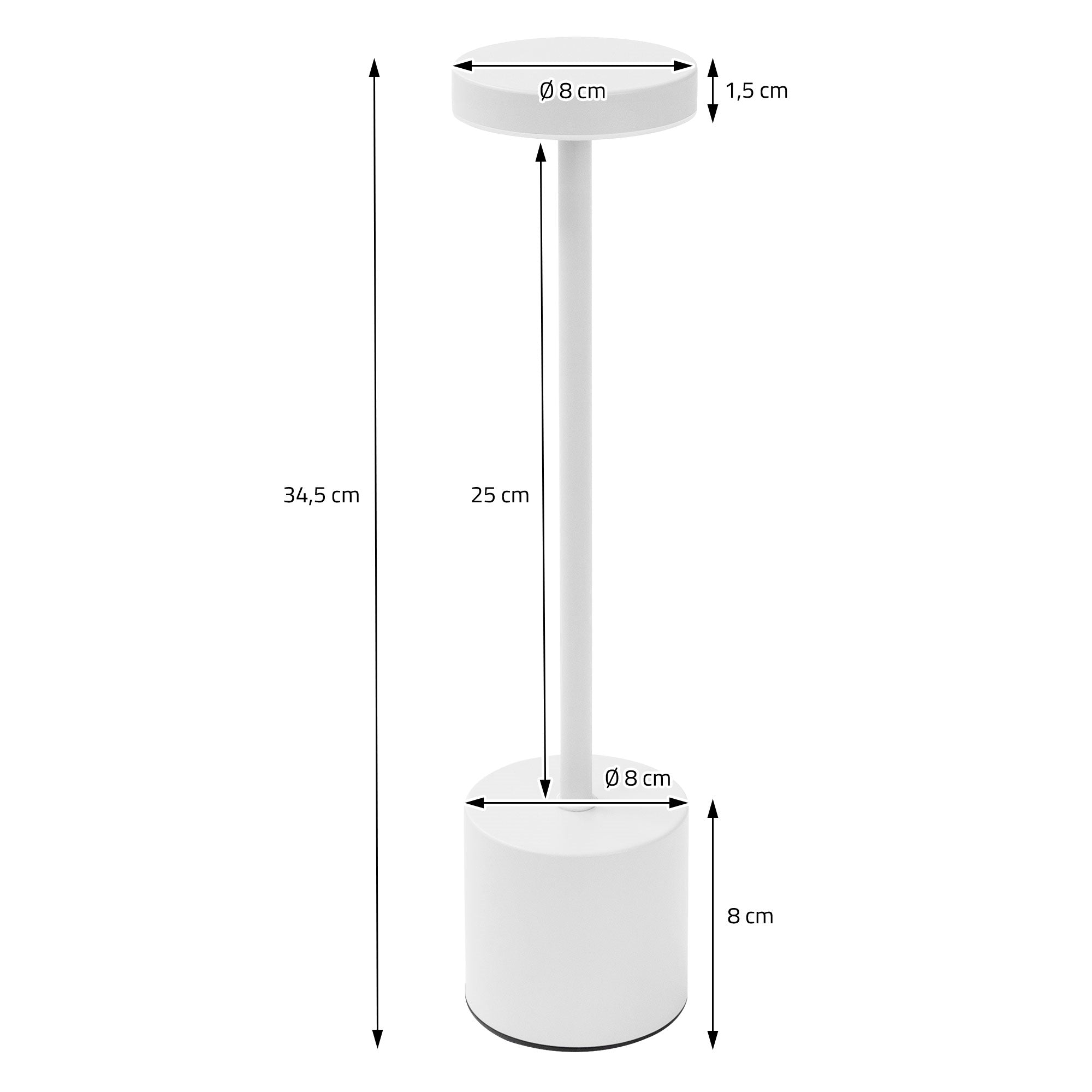 ECD Germany Haus & Wohnen Lampe LED blanche tactile USB-C