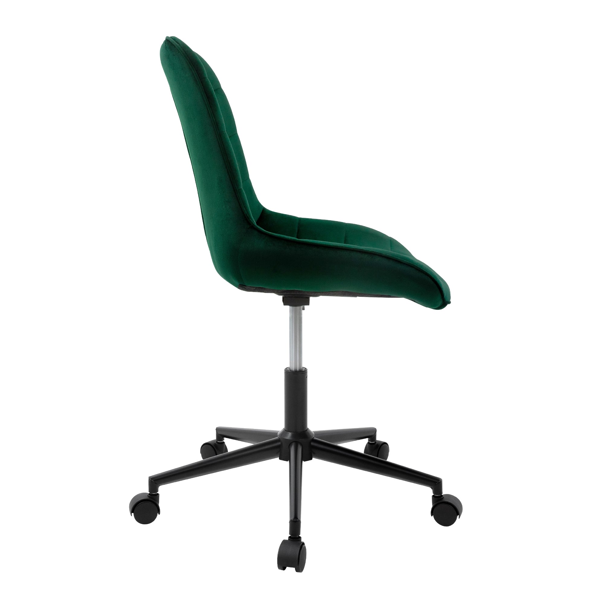 ECD Germany Möbel chaise bureau velours vert à roulettes