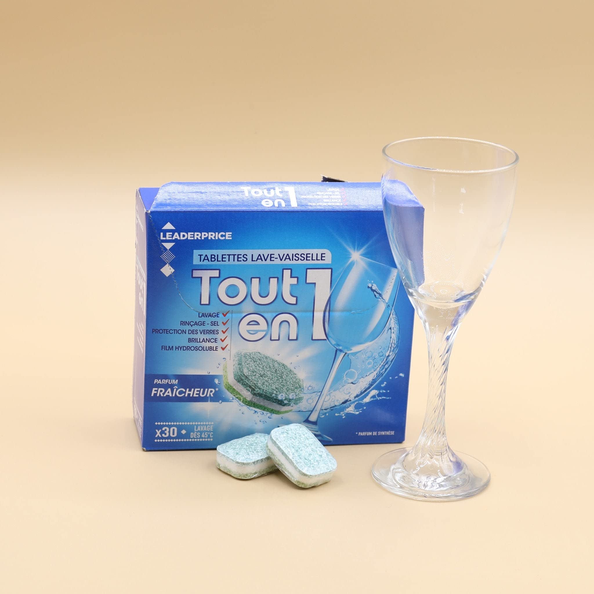 Leader Price tablettes lave-vaisselle tout-en-1 480g frais