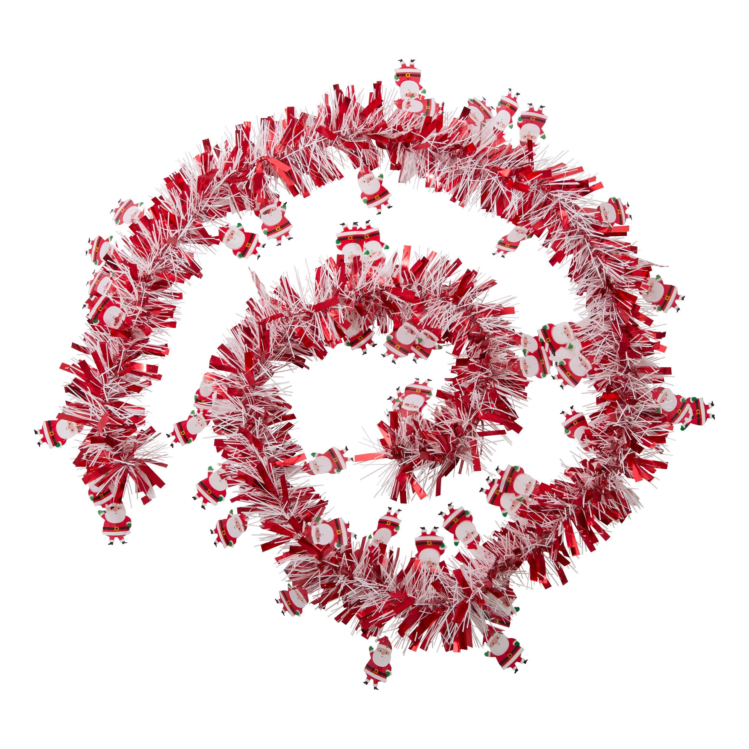Stokomani Fêtes Guirlande de Noël Pères Noël rouge blanche 90 cm