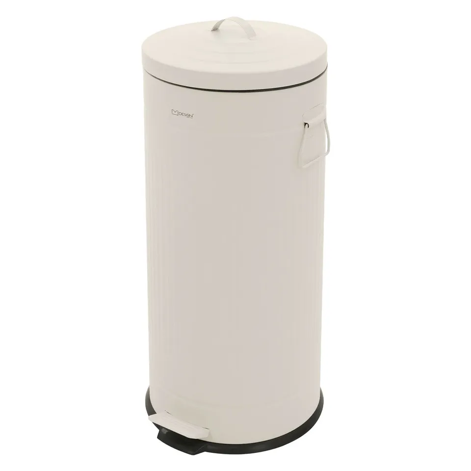 ECD Germany Möbel poubelle cuisine 30L beige acier pédale
