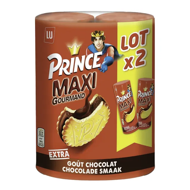 Maxi biscuits fourrés au chocolat lot de 2 paquets