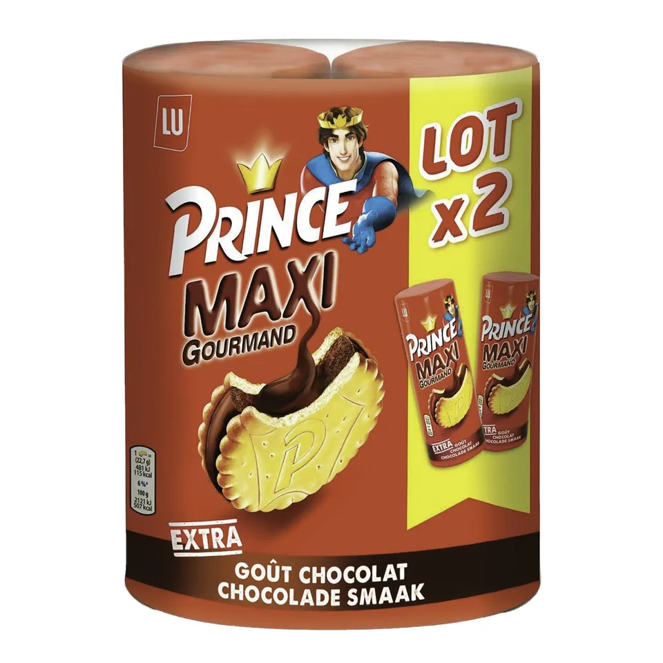 Maxi biscuits fourrés au chocolat lot de 2 paquets