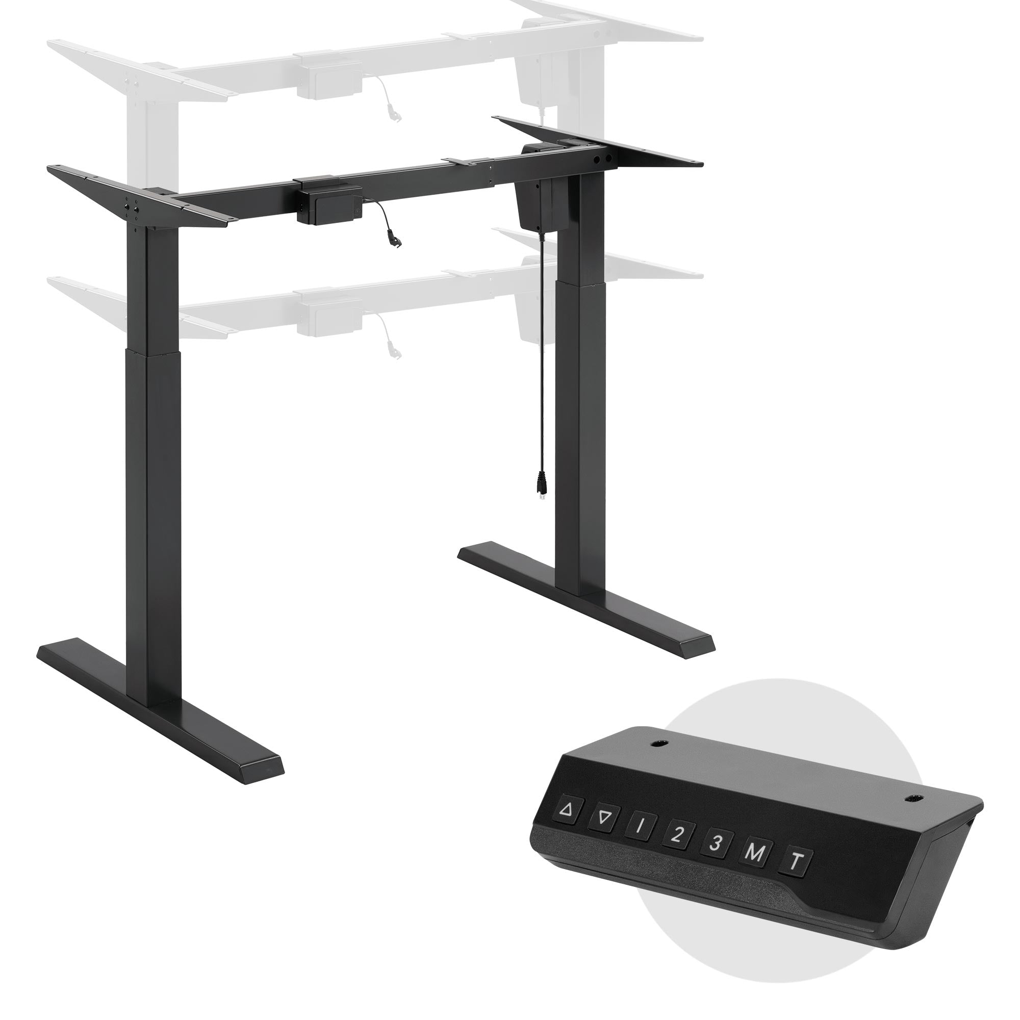 ECD Germany Möbel piétement bureau électrique gris 73-123 cm
