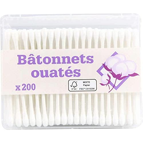 Leader Price bâtonnets ouatés coton-tiges 200 tiges