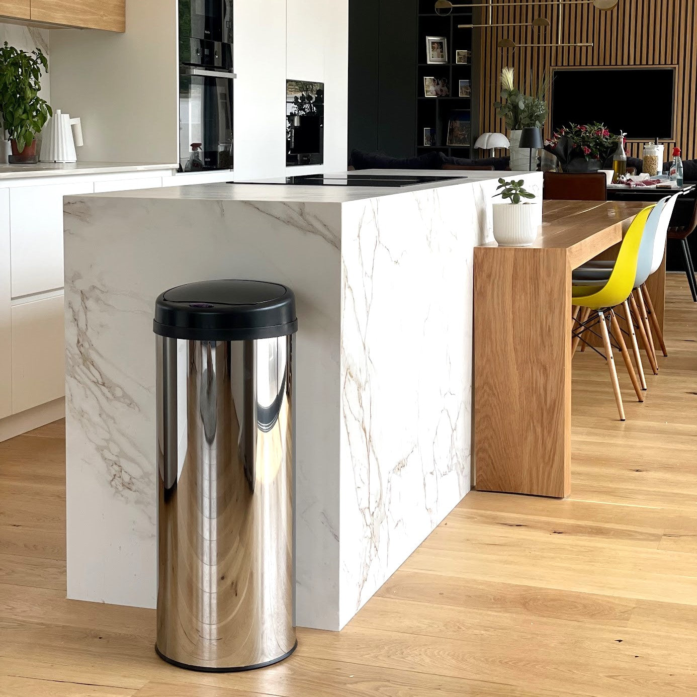 Red Deco Artic Silver poubelle automatique 50L inox
