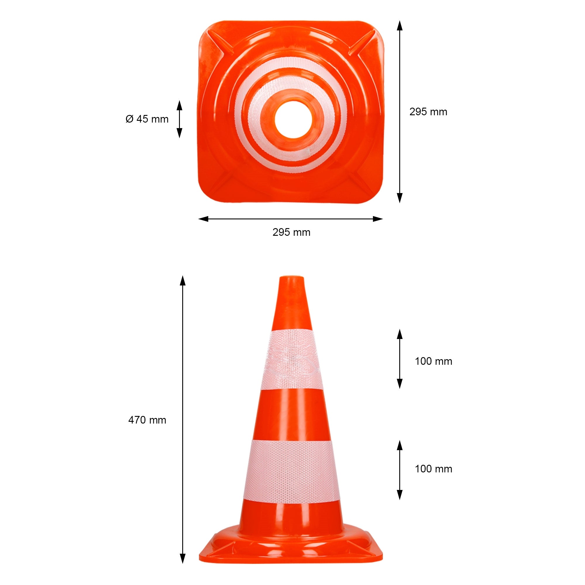 ECD Germany 7 cônes signalisation 47 cm orange lot 7 PVC