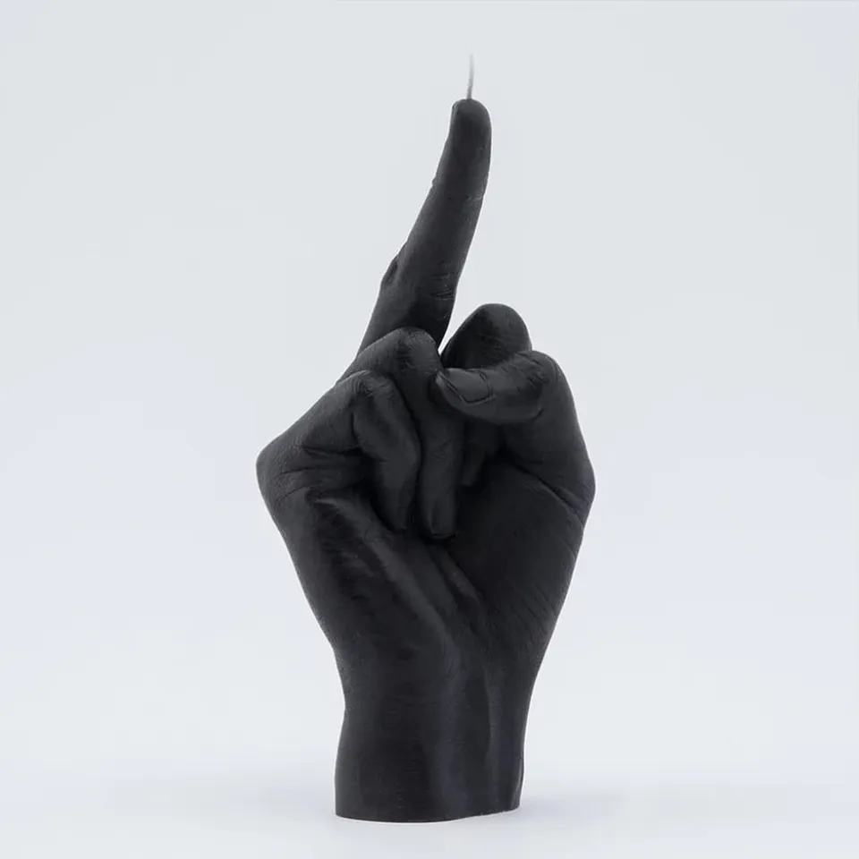 Shop-Story Middle Finger Candle bougie doigt d'honneur noire cire soja