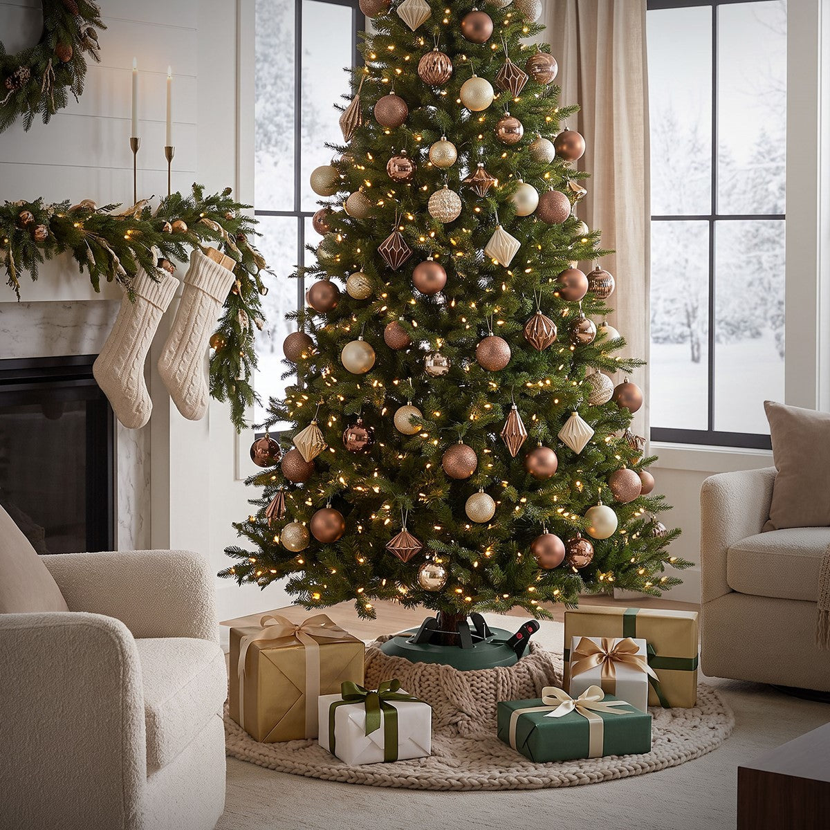 ECD Germany pied sapin vert 32 cm réservoir pédale 230 cm
