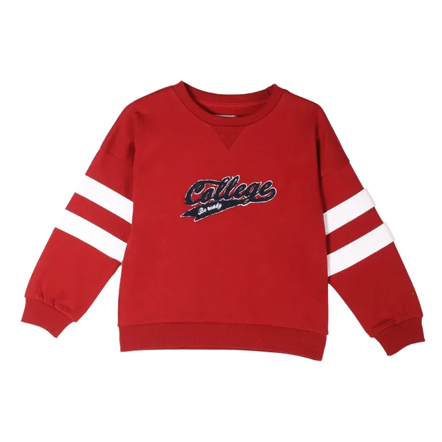 Sweat rouge enfant manches longues coton 03A à 12A