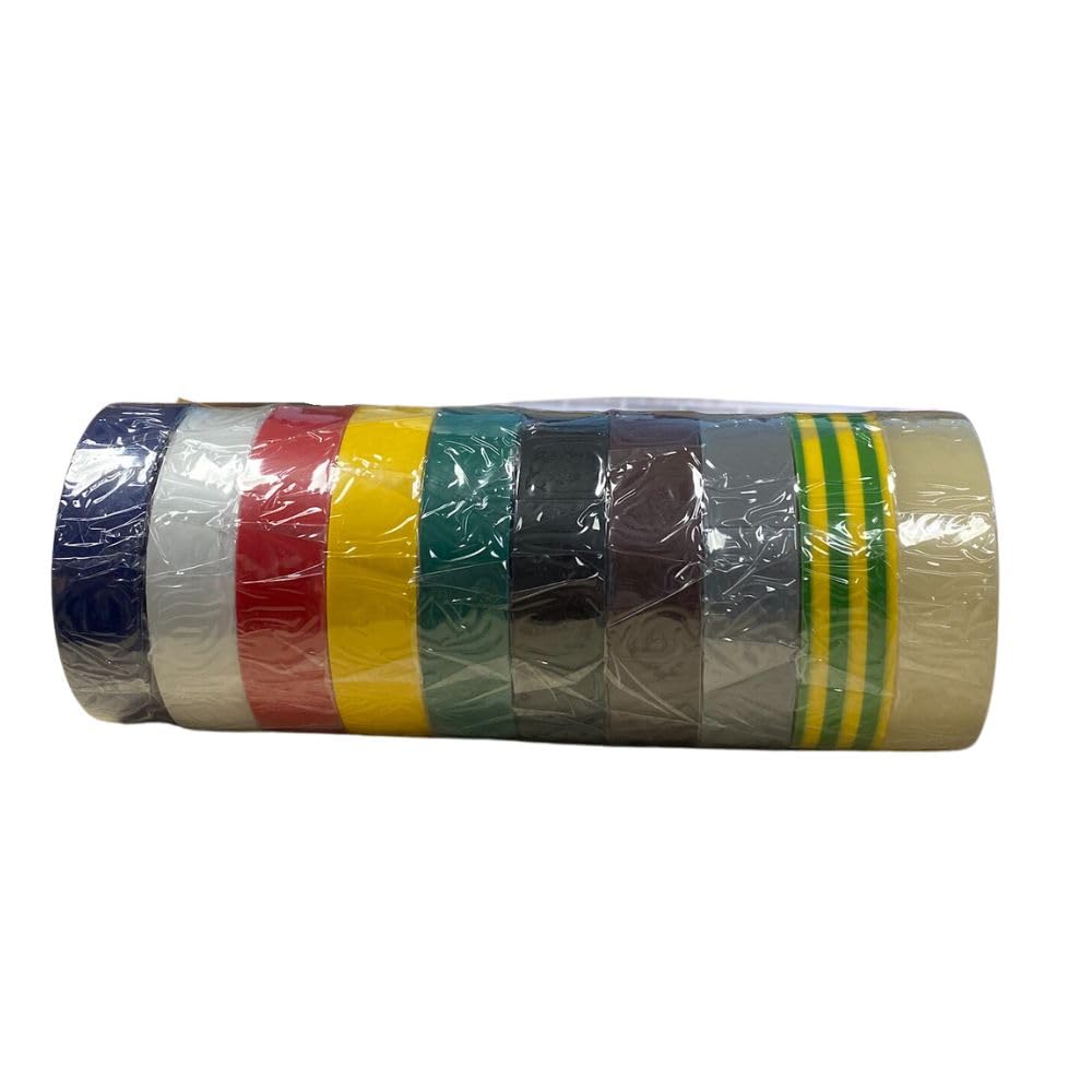 Shop-Story CT610427 lot 10 rubans PVC électricien 15mm x 10m