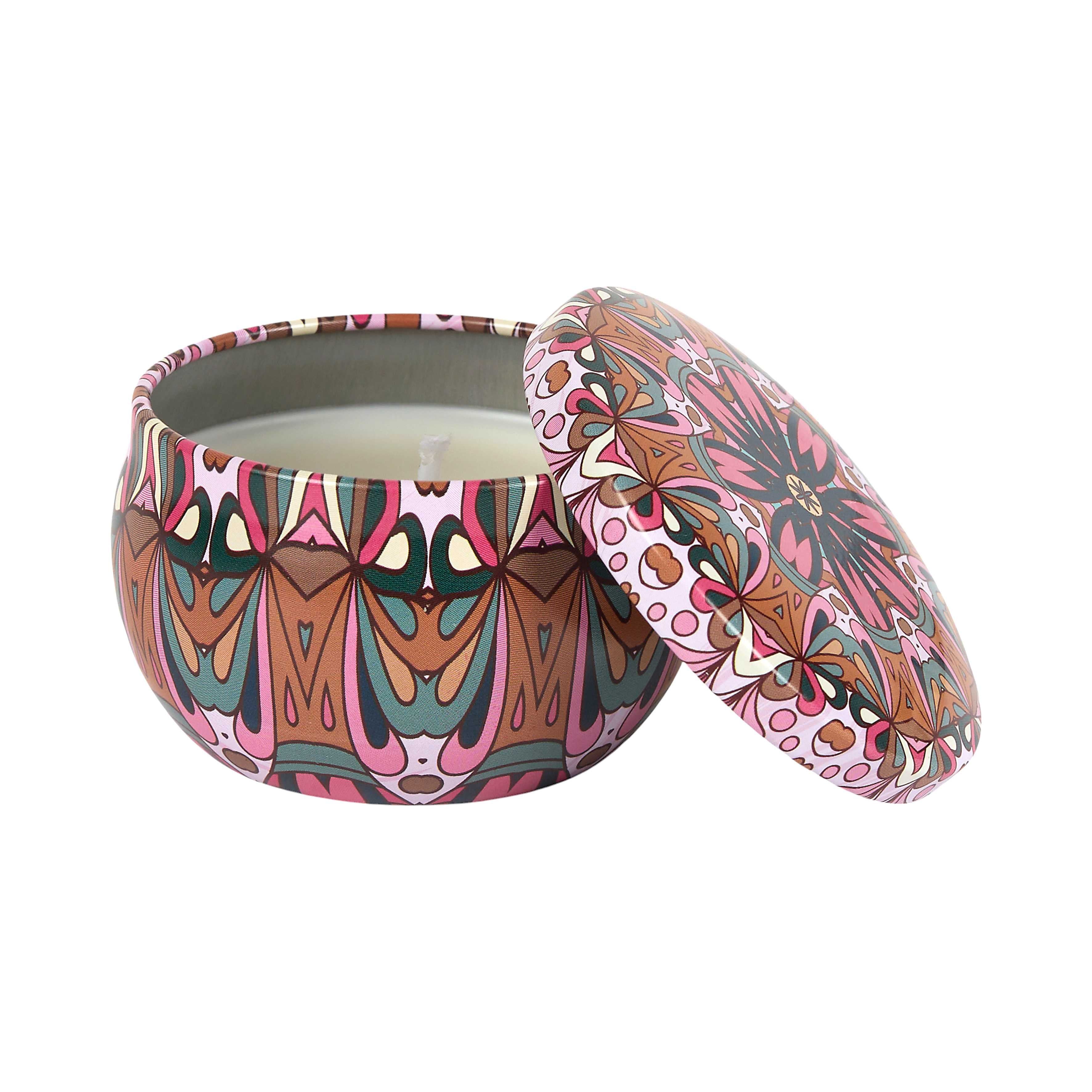 Bougie ronde métal mandala déco maison à offrir