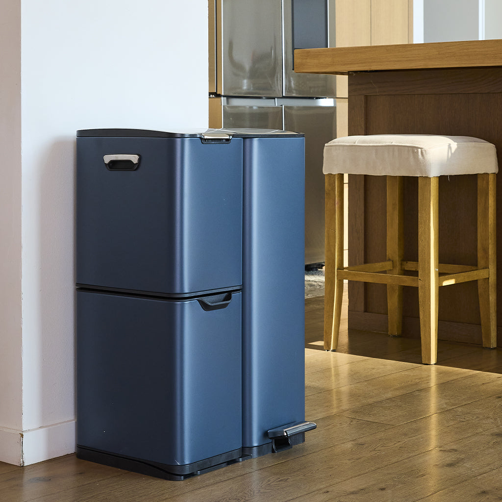 Red Deco Haja poubelle tri 60L inox gris 13+17+30L pédale