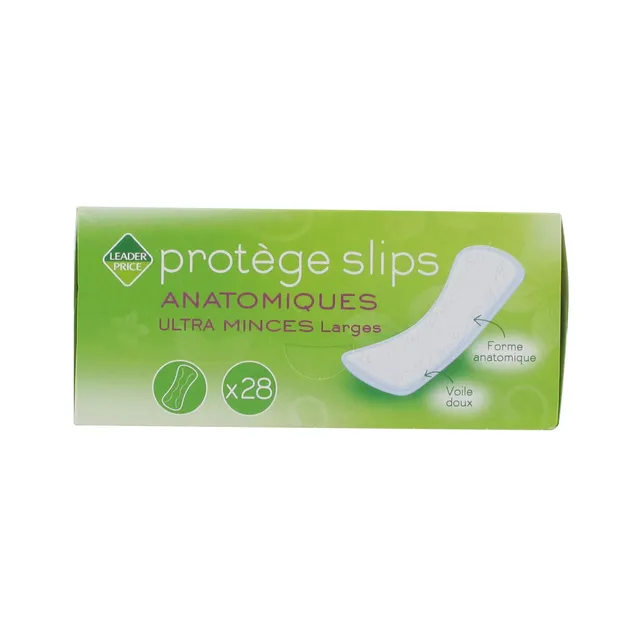 Leader Price Protège-slips anatomiques larges x28 ultra-mince
