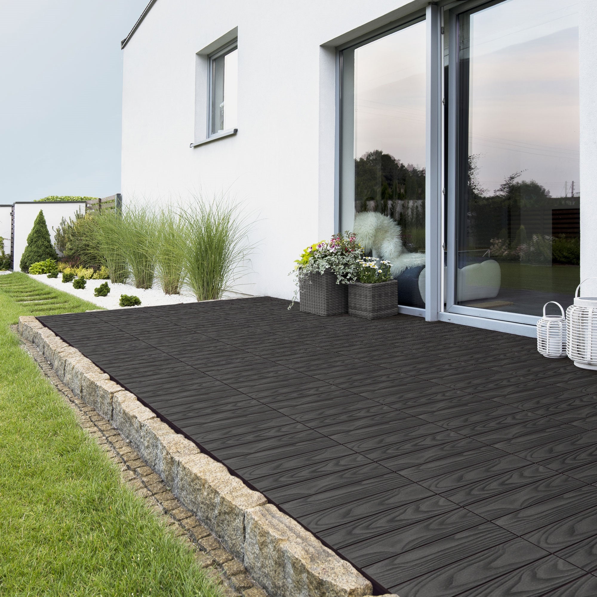 ECD Germany Garten dalle terrasse clipsable anthracite lot 22