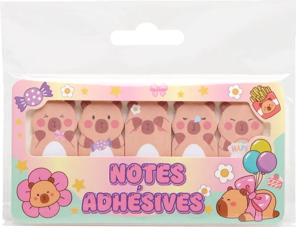 Notes adhésives Capybara bloc memo bureau